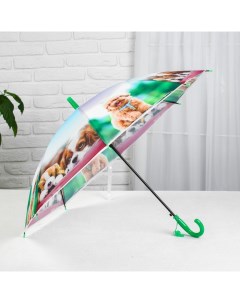 Зонт детский полуавтоматический Милые зверюшки r 41см со свистком цвет МИКС Nobrand