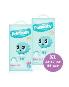 Подгузники трусики детские Super Soft Premium XL 12 17кг 88 шт Palmbaby
