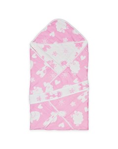 Одеяло конверт Животные весеннее розовое 90х90 см Baby fox