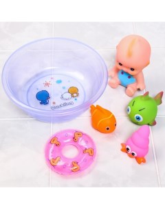 Набор игрушек для игры в ванне Пупс в ванне 4 игрушки цвет МИКС Крошка я