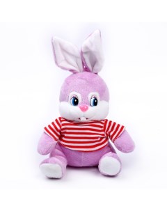 Кролик в футболке 16 см розовый Кнр