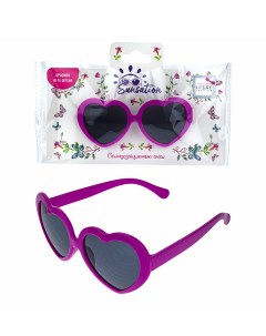 Солнцезащитные очки Сердечки для детей розовый Lukky fashion