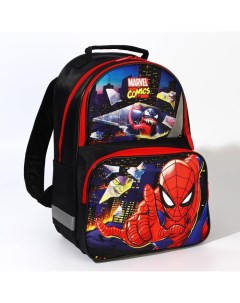 Рюкзак школьный эргоно спинка Т 37x26x13 Человек паук темно синий Человек паук Marvel