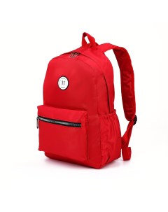 Рюкзак на молнии наружный карман цвет красный Nobrand
