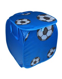 Корзина для игрушек Футбол с ручками и крышкой цвет синий Zabiaka