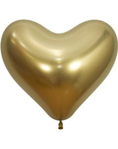Шар латексный 14 сердце Reflex хром набор 50 шт золото 970 Sempertex