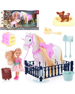 Набор кукла с лошадью Girl and Horse с аксессуарами 36х19х13 см Bettina