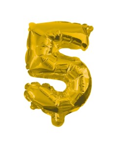 Воздушный шар 5 Party Essentials из фольги золотой Procos