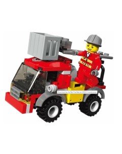 Конструктор Пожарная машина с лестницей 76 деталей Jie star