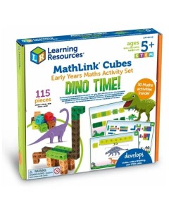 Развивающий набор Соединяющиеся кубики Дино тайм с карточками Learning resources