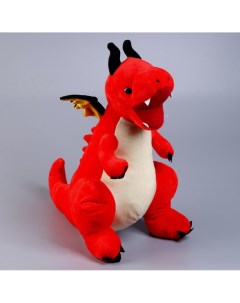 Мягкая игрушка Дракон с черными крыльями 45 см цвет красный Nobrand