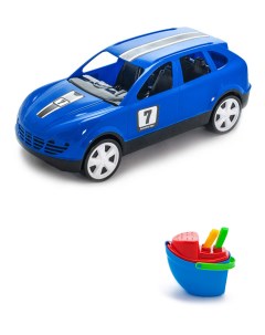 Набор развивающий Автомобиль синий Песочный набор Пароходик Karolina toys