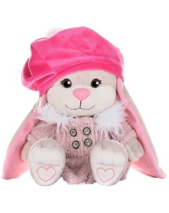 Мягкая игрушка животное Зайка в Розовом Пальто и Яркой Шапке 25 см Jack&lin