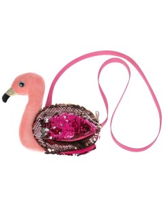 Мягкая игрушка сумочка в виде фламинго из пайеток 16х18см в пак Мой питомец