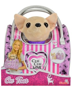 Мягкие игрушки животные Собачка Путешественница с сумкой переноской Chi chi love