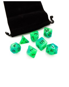 Кубики для ролевых игр светящийся синий зеленый 273423 Stuff-pro