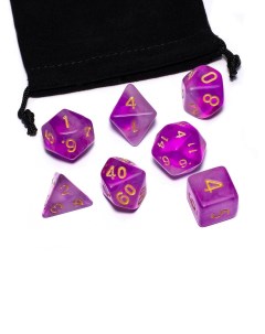 Кубики для ролевых игр Желе фиолетовый белый 273411 Stuff-pro