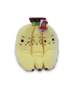 Mягкая игрушка Банан эмоции 25 см желтый Oktoys