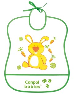 Нагрудник пластиковый 250930227 мягкий зеленый зайка Canpol babies