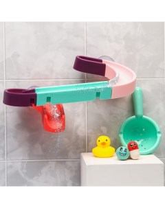 Игрушка водная горка для игры в ванной конструктор набор на присосках Аквапарк Крошка я