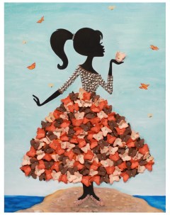 Мозаика из пайеток Девочка с бабочками Волшебная мастерская