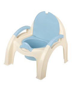 Горшок стульчик с крышкой цвет белый голубой 756954 Пластишка