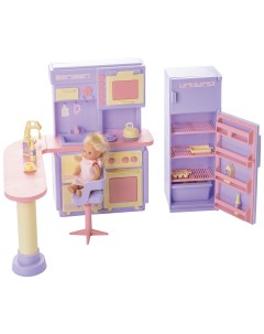 Мебель для кукол Кухня Маленькая принцесса сиреневый Огонек