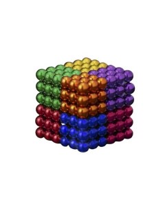 Головоломка антистресс магнит 216 шариков D 0 5 см 8 цветов 3х3 см 3790964 Кнр