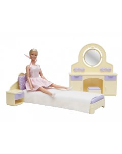 Мебель для кукол Спальня Маленькая принцесса лимонная С 1562 Огонек