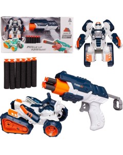Набор Junfa Космические баталии бластер игрушечный с 6 мягкими пулями и робот трансформер Junfa toys