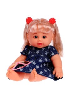 Кукла классическая Малышка в синем платье с аксессуарами Кнр