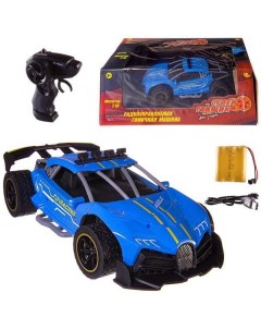 Машинка р у Abtoys гоночная 2 4Ггц резиновые колеса аккум блок синяя 1 18 C 00475B Junfa toys