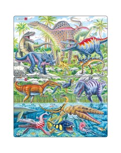 Пазл Дикая природа во времена динозавров 28 элементов Larsen