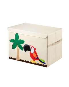 Тканевый ящик для игрушек с крышкой Складной контейнер для хранения попугай Kids zone