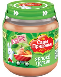 Пюре фруктовое Яблоко персик с 5 мес 120 г 1 шт Сады придонья