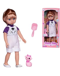 Кукла Junfa Ardana Baby блондинка с розовой кошкой 37 5 см Junfa toys