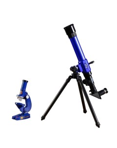 Набор обучающий Опыт телескоп настольный сменные линзы 20х 30х 40х микроскоп 100х 2 Planet earth