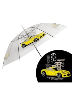 Зонт детский Жёлтая машина п а прозрачный светоотражающий d 90 см Funny toys