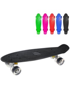 Детский скейтборд пластик 56 см колеса PU со светом цвет в ассортименте Наша игрушка