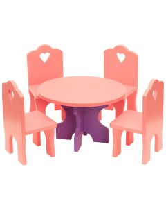Мебель для кукол Столик с четырьмя стульчиками КМ 03 Краснокамская игрушка