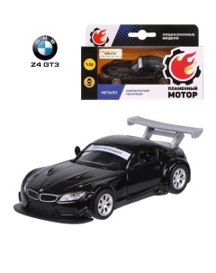 Машина мет 1 38 BMW Z4 GT3 откр двери 11см черн матовый Пламенный мотор