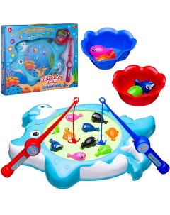 Настольная игра ABtoys Рыбалка Большой улов голубой аквариум 2 удочки 10 рыбок Junfa toys