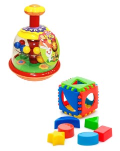 Развивающие игрушки Юла Юлька классические цвета Сортер Кубик логический малый Биплант