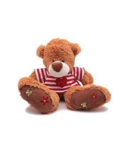 Мягкая игрушка SAV1191 B Мишка Бигфут в футболке с сердцем 17 см 25 см Magic bear toys