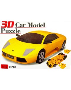Пазл 3D Модель автомобиля 64 детали масштаб 1 32 Ba2617 Yellow Abtoys