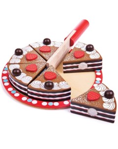 Игрушка Шоколадный торт с подставкой и ножом BJ627 Bigjigs toys