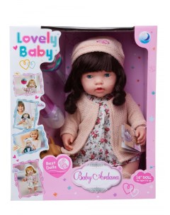 Пупс кукла Baby Ardana в платье и вязаном пальто в наборе с аксессуарами 40см WJ C0015 Jiangsu holly everlasting inc.
