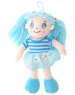 Кукла мягконабивная 20 см в голубом платье в цветочек Abtoys
