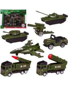 Игровой набор Junfa Боевая сила 6 военных инерционных машинок в коробке Junfa toys