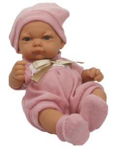 Пупс Baby Doll в розовом комбинезоне пинетках и шапочке 25 см 1toy